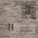 Papel de parede Les Aventures 3 12103107 Imitação Tijolinho Tons de Cinza e Vermelho