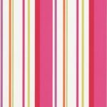 Papel de Parede Infantil Les Aventures 3 13052903 Listrado Tons de Rosa Verde Laranja e Vermelho