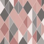 Papel de Parede Vinílico Milano 220211 Geométrico Tons de Rosa, Cinza e Branco “Consultar disponibilidade do Produto 19 9 8750-5835”