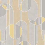 Papel de Parede Vinílico Milano 220223 Geométrico Tons de Cinza, Amarelo e Bege “Consultar disponibilidade do Produto 19 9 8750-5835”