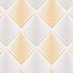 Papel de Parede Vinílico Life 4 356061 Geométrico com leve brilho Tom Branco, Cinza e Laranja