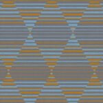 Papel de Parede Vinílico Linen Style 367573 Geométrico Azul, Castanho e Laranja  “Consultar disponibilidade do Produto 19 9 8750-5835”