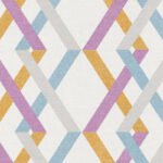 Papel de Parede Vinílico Linen Style 367591 Geométrico Azul, Cinza, Violeta e Laranja “Consultar disponibilidade do Produto 19 9 8750-5835”