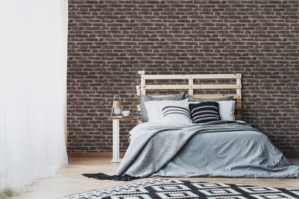 Mockup of empty poster in white bedroom interior with grey woode Papel de Parede Infantil Kids n Teens 2 4001 “Consultar disponibilidade do Produto 19 9 8750-5835” - Imagem 1