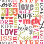 Papel de Parede Infantil Les Aventures 3 51120110 Teenager Tom de Rosa e escritas coloridas