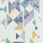 Papel de parede Les Aventures 3 51165001 Geométrico – Tom Branco, Azul, Verde, Amarelo e Cinza