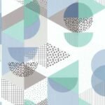 Papel de parede Les Aventures 3 51171801 Geométrico Tom Branco Cinza Verde Azul e Preto