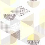 Papel de parede Les Aventures 3 51171802 Geométrico Tom Branco, Cinza, Amarelo e Preto