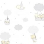 Papel de Parede Infantil Treboli 5803 Balões Cinza | Consultar disponibilidade do Produto |