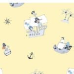 Papel de Parede Infantil Treboli 5832 Amarelo Piratas | Consultar disponibilidade do Produto |