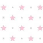 Papel de Parede Infantil Treboli 5842 Estrelas Rosas | Consultar disponibilidade do Produto |