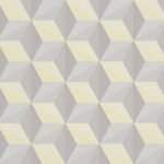 Papel de Parede Vinílico Life 4 962553 Geométrico com leve brilho Tons de Cinza e Amarelo