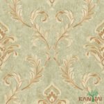 Papel De Parede Poet Chart 3 PT970901R Arabesc Dourado Verde