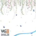 Cortina de Flores com Borboletas